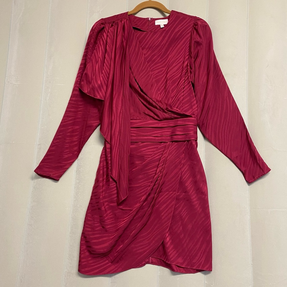Ronny Kobo Women’s Shanaya Draped Dress Small Mini Faux Wrap Designer Luxury
